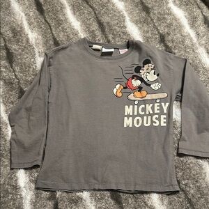 Zara Disney Mickey Mouse Gray Kids Shirt